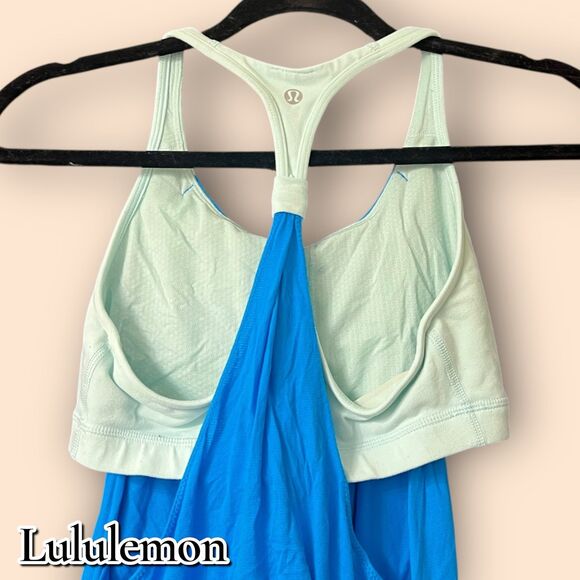 Lululemon Built-In Bra Racerback Tank Top – Size 6 – Blue/Light Aqua - Picture 7 of 8